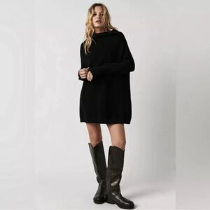 Free People Black Turtleneck Sweater Dress